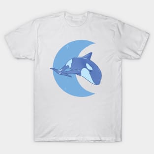 Orca Crescent Moon - Blue T-Shirt